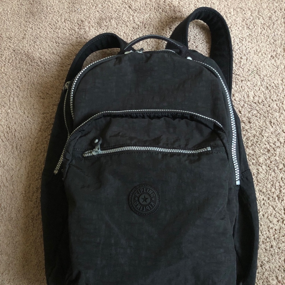 Kipling Black Nylon Backpack with Monkey Charm - Picture 3 of 13